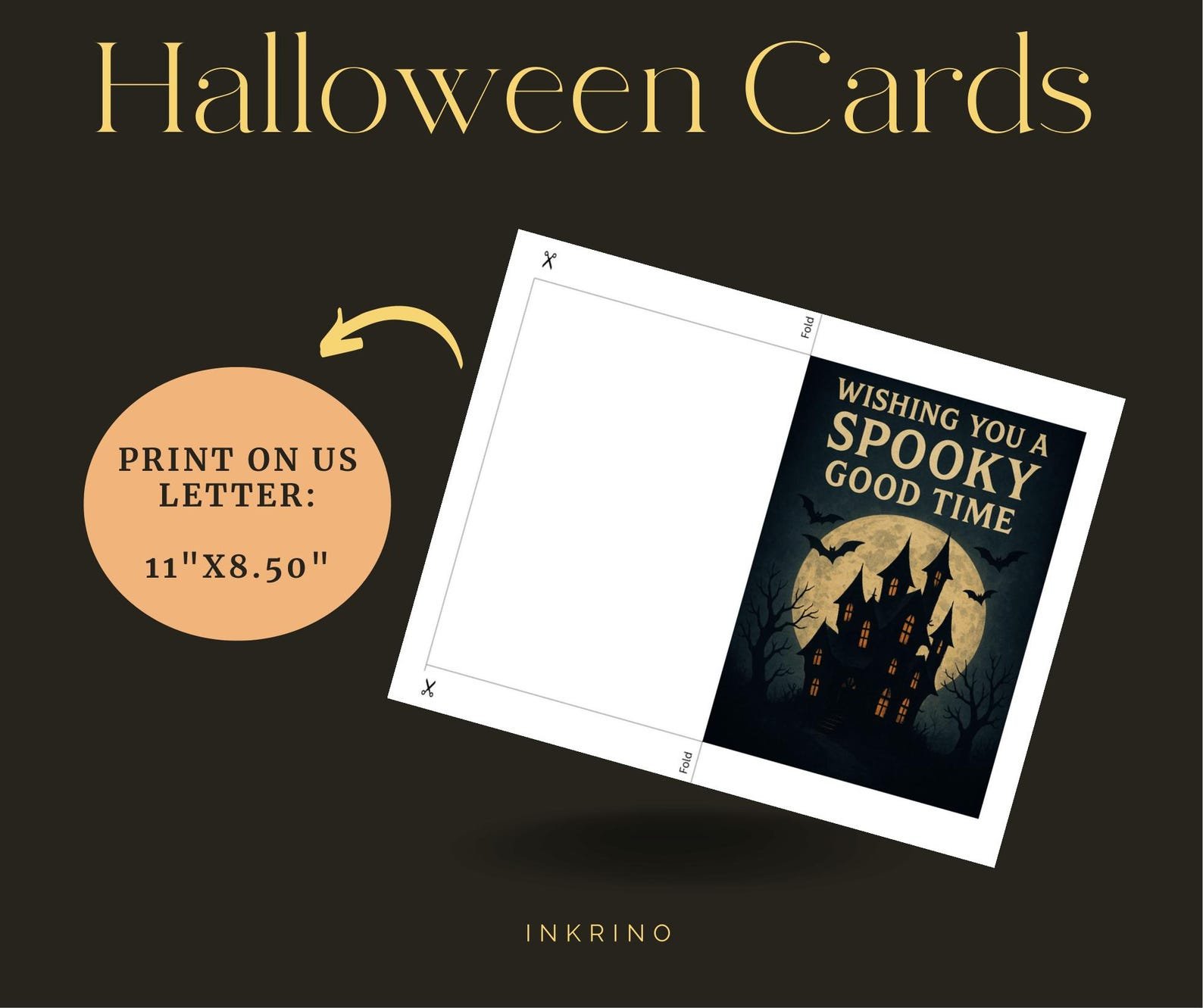 5 Printable Halloween Cards Bundle 2