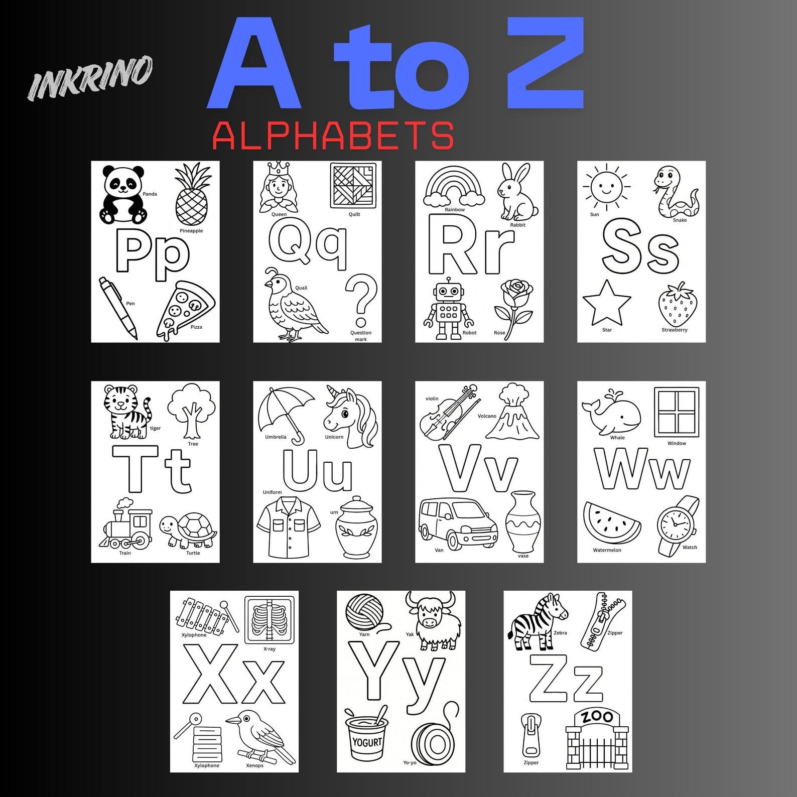 Alphabet ABC Coloring Pages 2