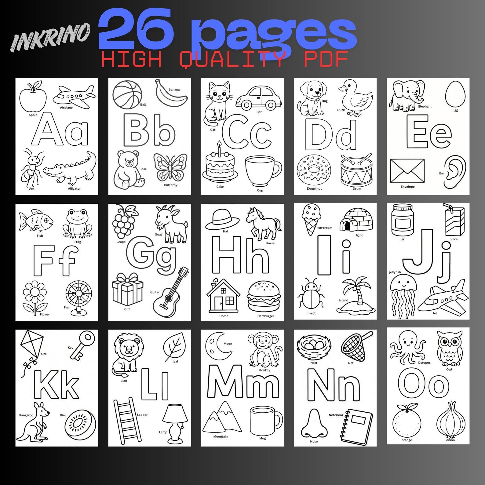 Alphabet ABC Coloring Pages