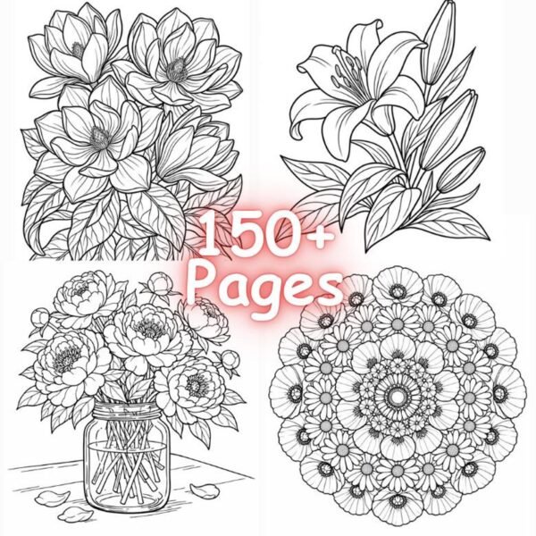 150+ Flower & Mandala Coloring Pages