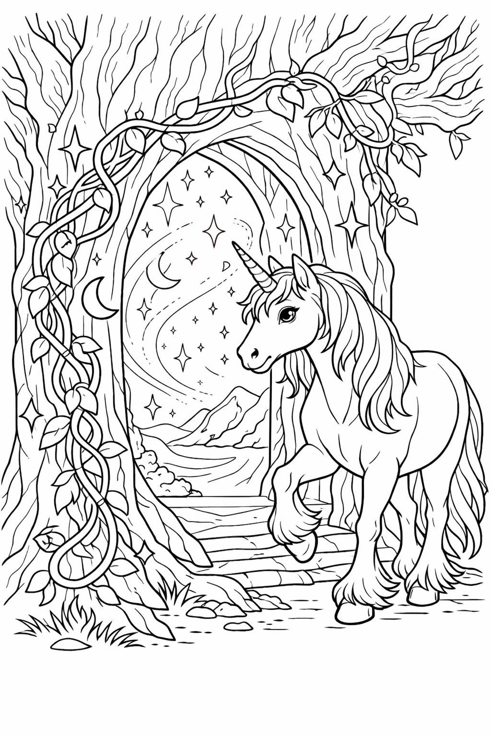100 Unicorn Coloring Pages 6