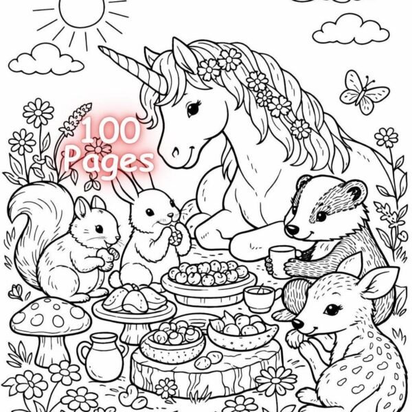 100 Unicorn Coloring Pages