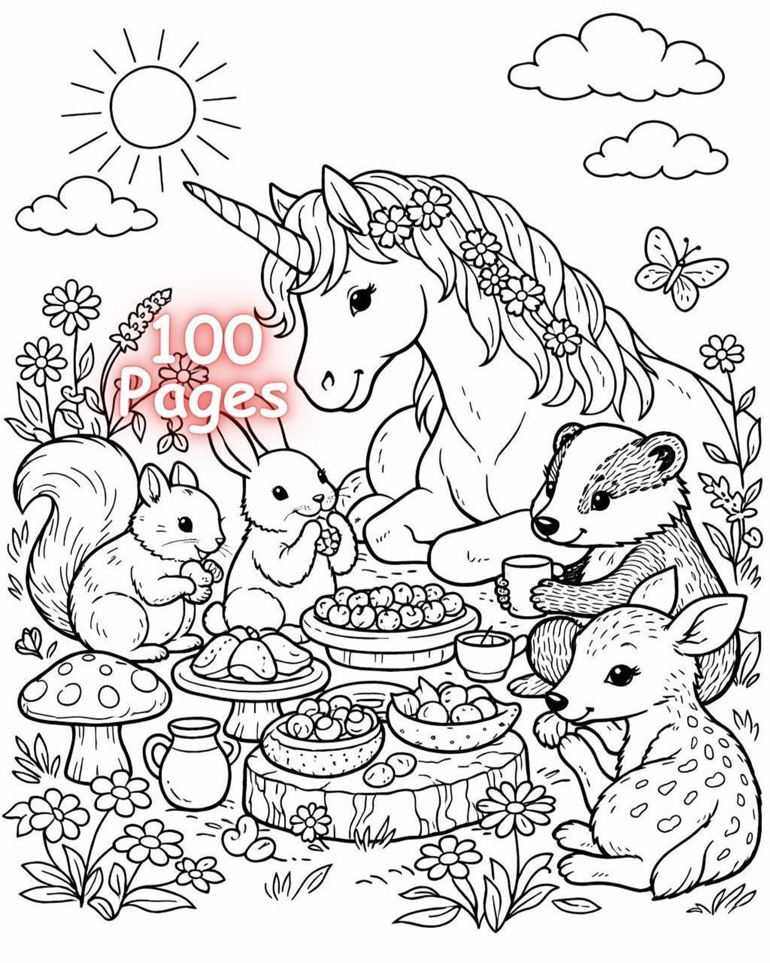 100 Unicorn Coloring Pages