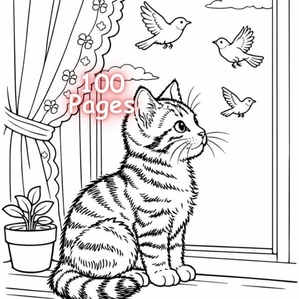 100 Kawaii Kitty Coloring Pages