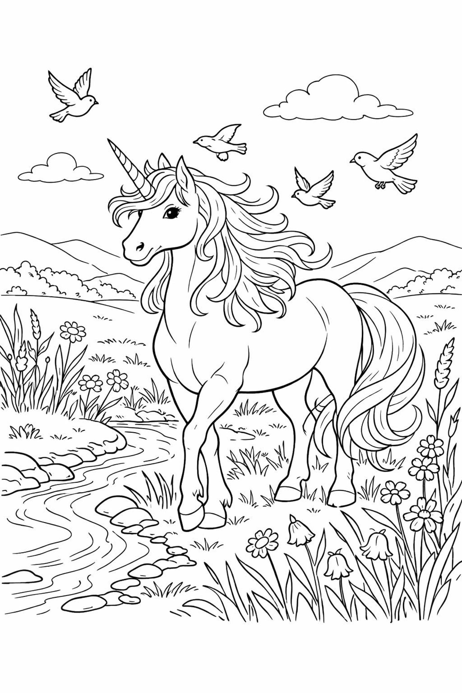 100 Unicorn Coloring Pages 3