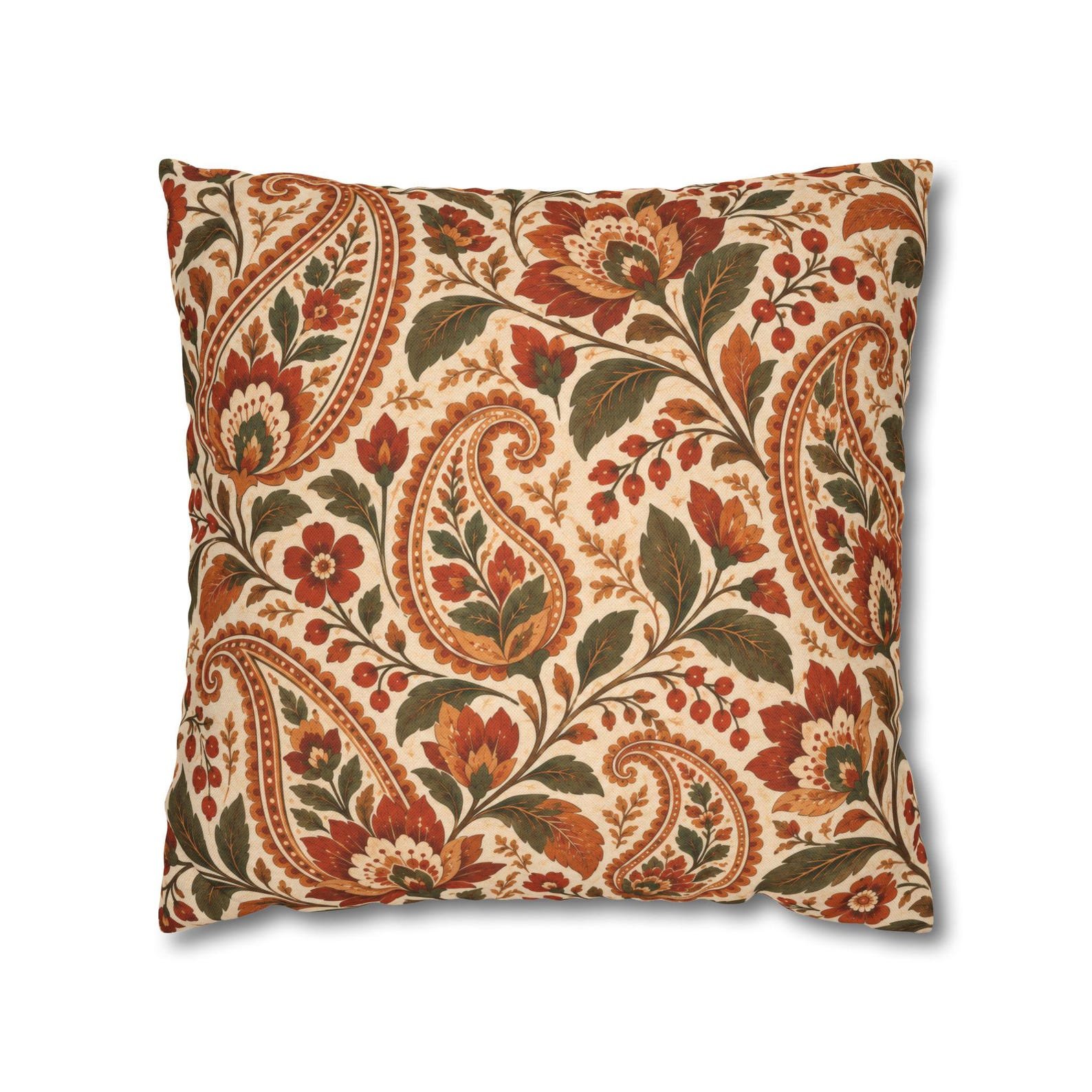 Vintage Autumn Paisley Pillow Cover 4