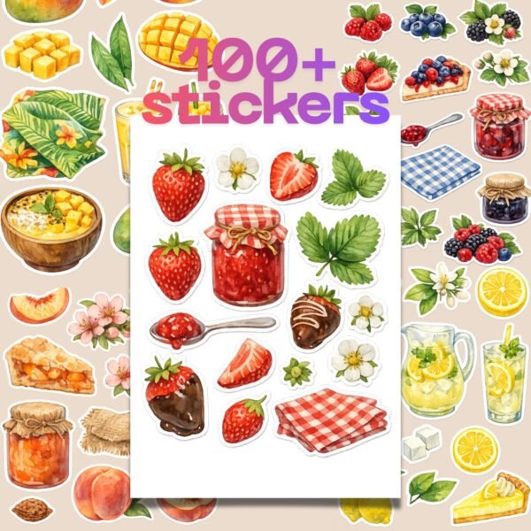 100+ Watercolor Fruit Stickers