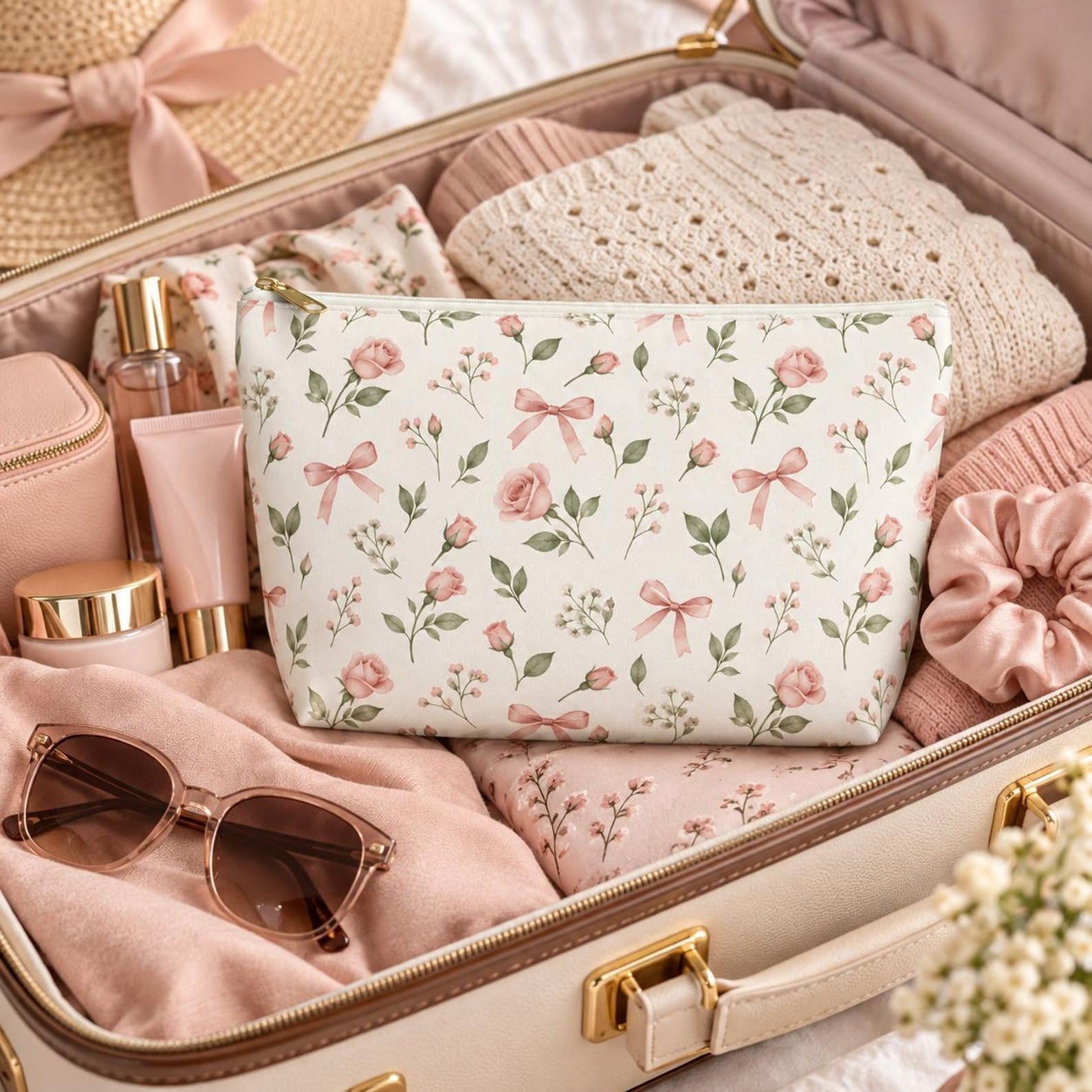 Coquette Rose Makeup Bag