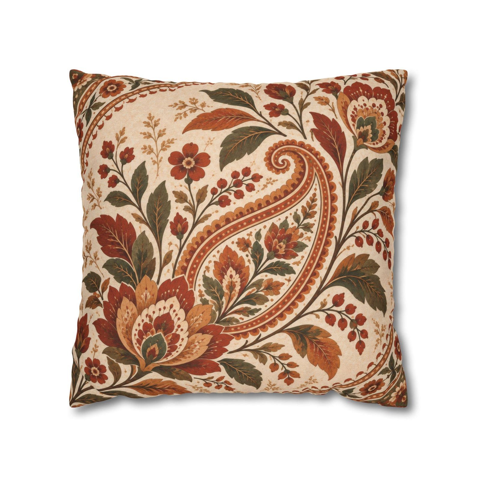 Vintage Autumn Paisley Pillow Cover 5